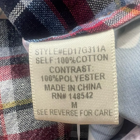 ARATTA Silent Journey Womens Plaid Flannel Button Down Shirt M Boho Western Bell - Picture 13 of 13